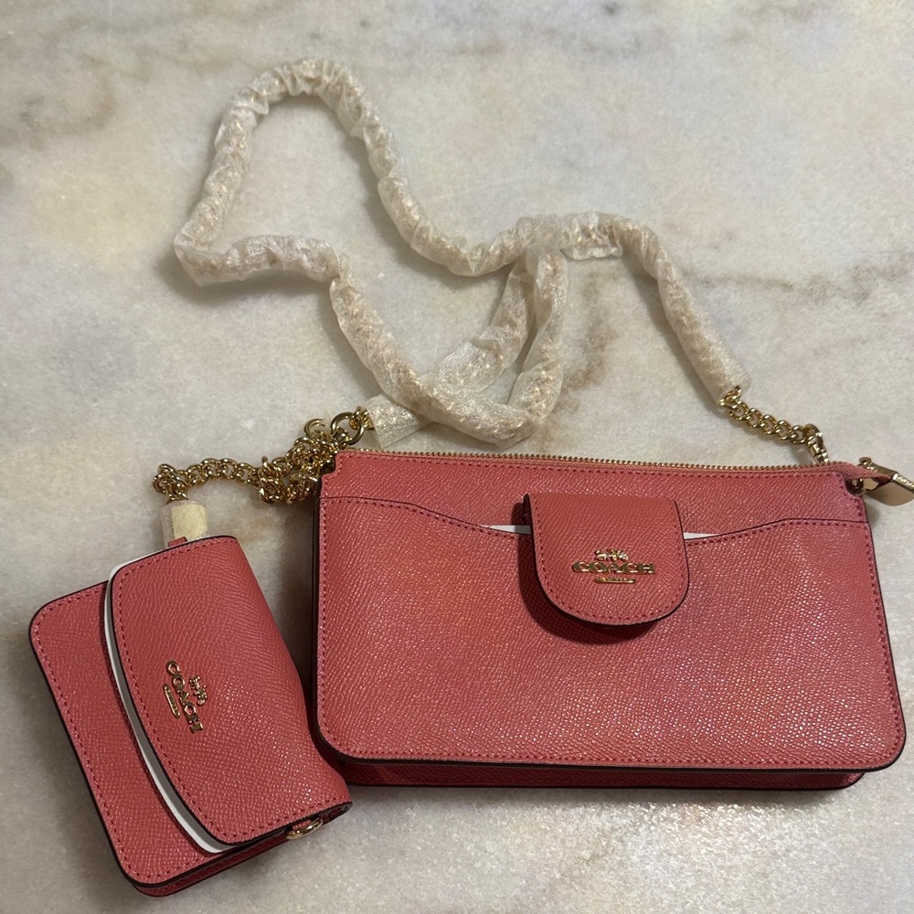 Coach Coral Crossbody Bag and Card Holder